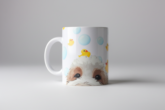 Custom Pet Lover Mug – Custom pet Illustration, Surprise Bottom Design Coffee Cup
