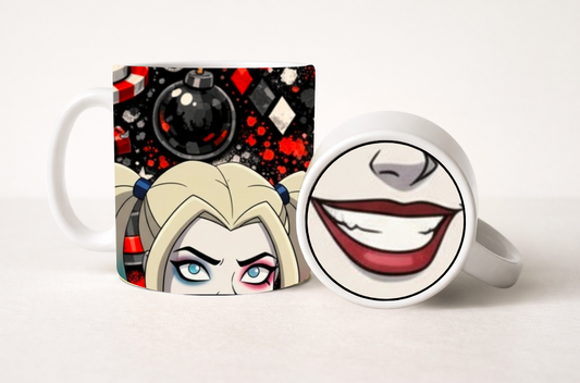 Couples Mug Set – Harley & Joker Inspired | Villain Love Coffee Mugs, 11 oz & 15 oz