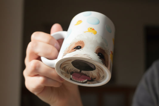 Custom Pet Lover Mug – Custom pet Illustration, Surprise Bottom Design Coffee Cup